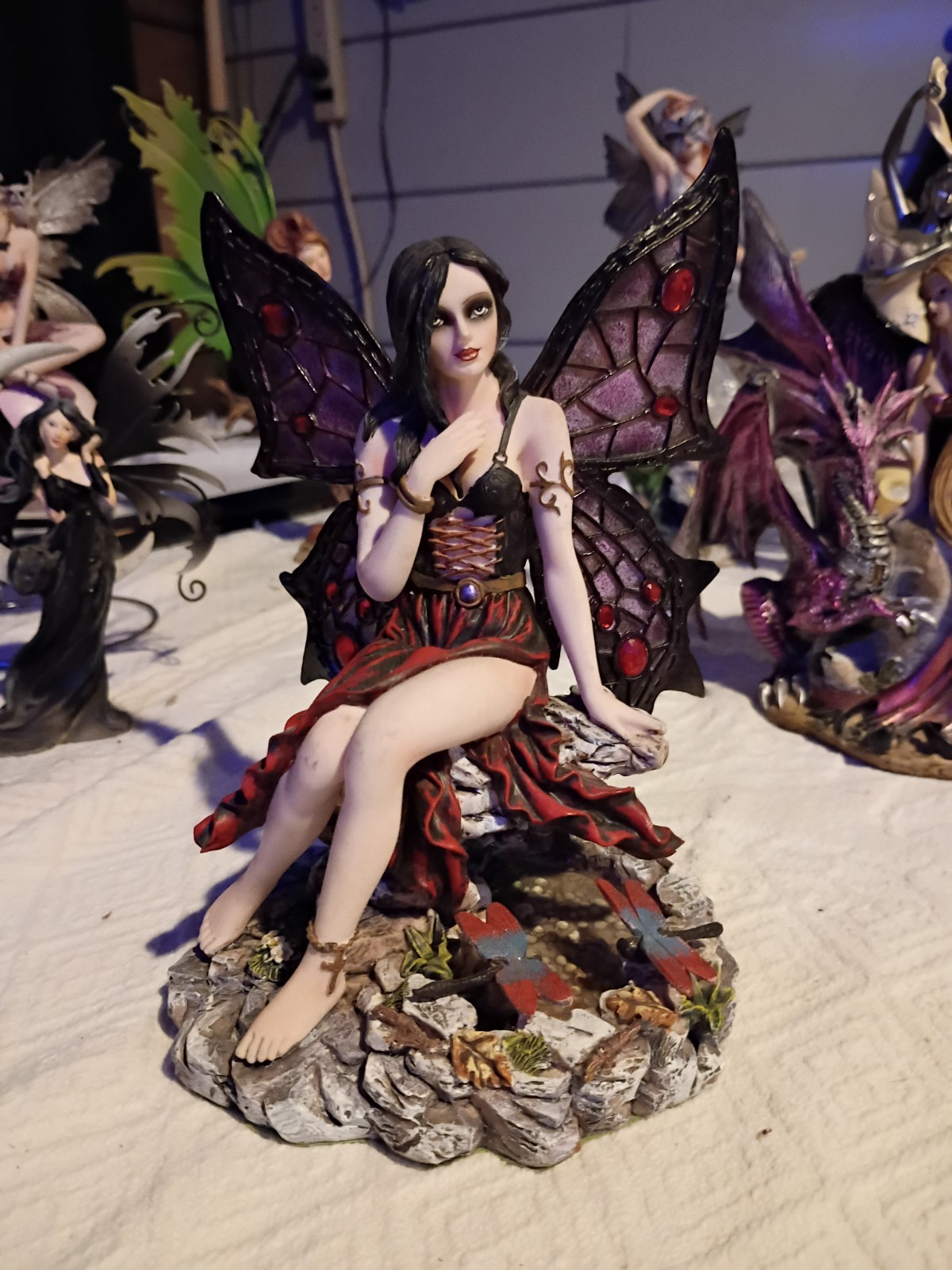Pristine Nemesis Dark Fairy\'s Reflection Moment Statue Figurine ~15yo 7.5\