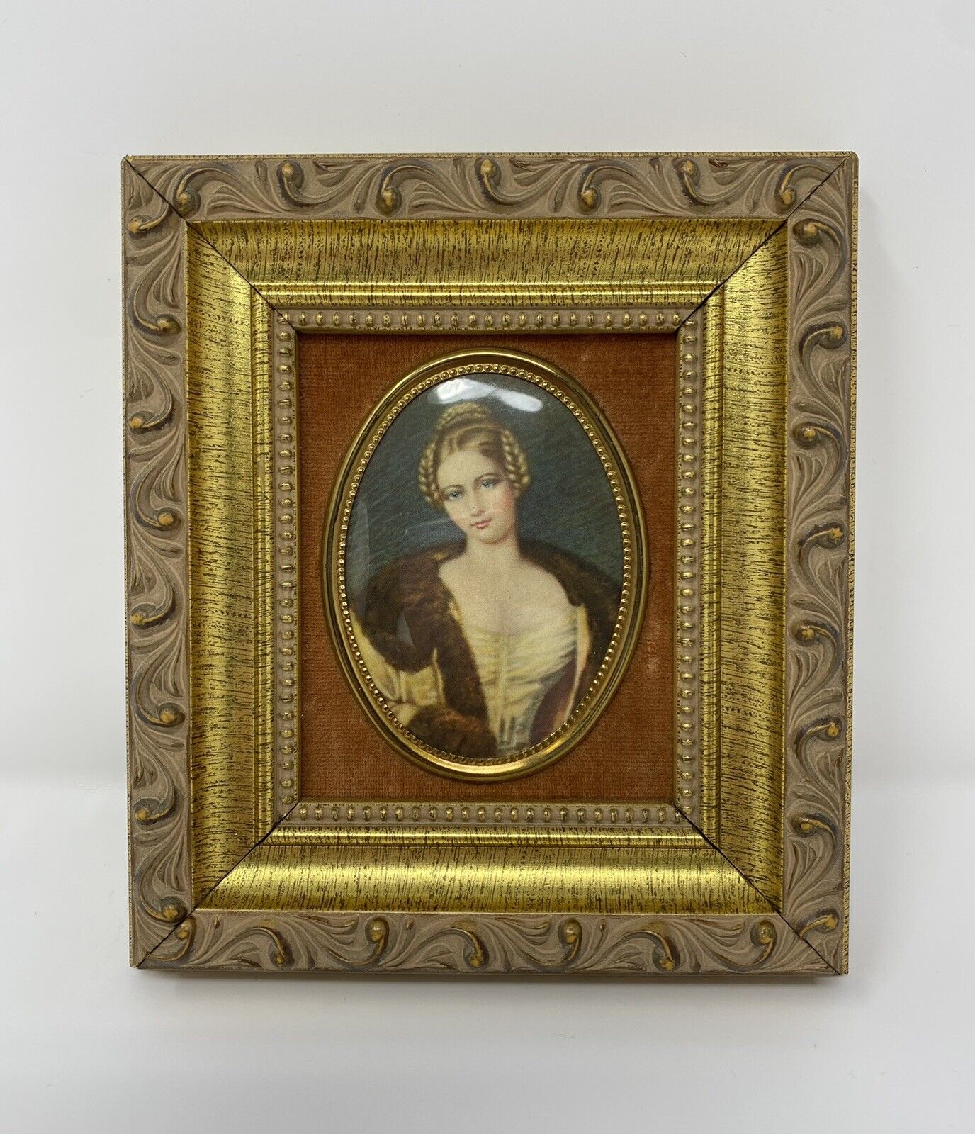 A Cameo Creation Countess Cowper Framed Victorian Portrait Gold Frame 5.75” x 5”