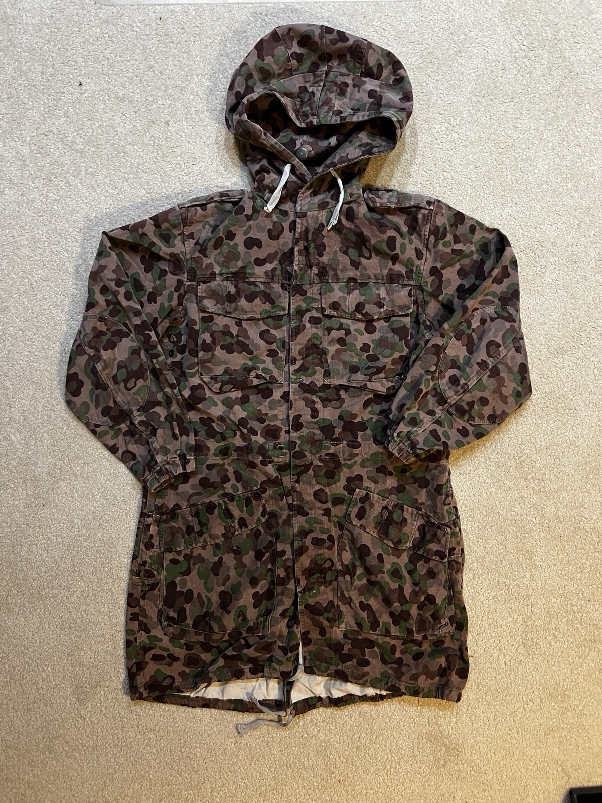 Vtg 1961 Austrian Bundesheer KAZ 59 HBA Pea Dot Camouflage Hooded Field Parka M