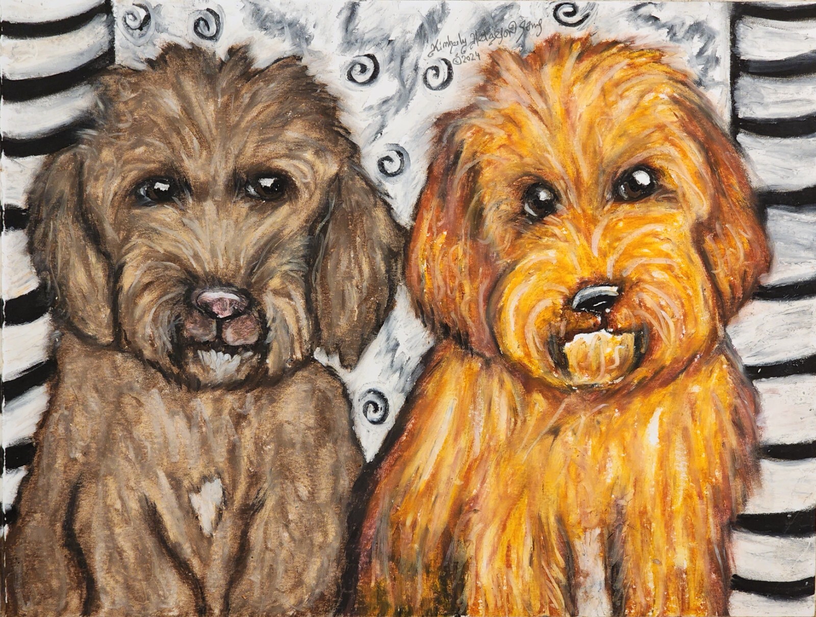 LABRADOODLE 13x19 Dog Art Print Gothic Decor Signed by Artist KHSams