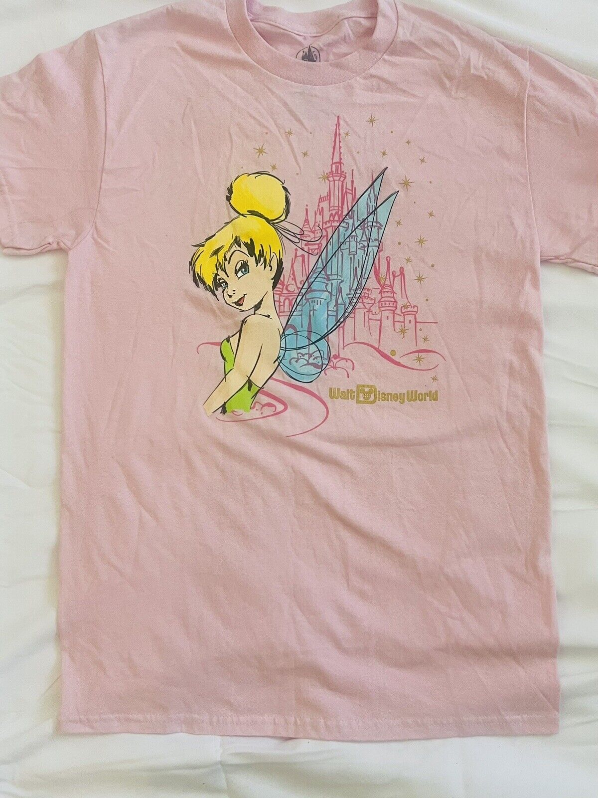 NEW Walt Disney World Shirt Adult X-Large Pink Tinker Bell Parks Castle Ladies