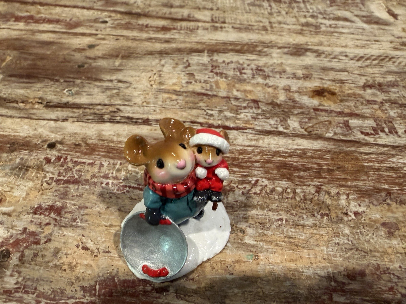 Wee Forest Folk M-705 - Saucer Sliders. So cute Santa Baby. WFF Box