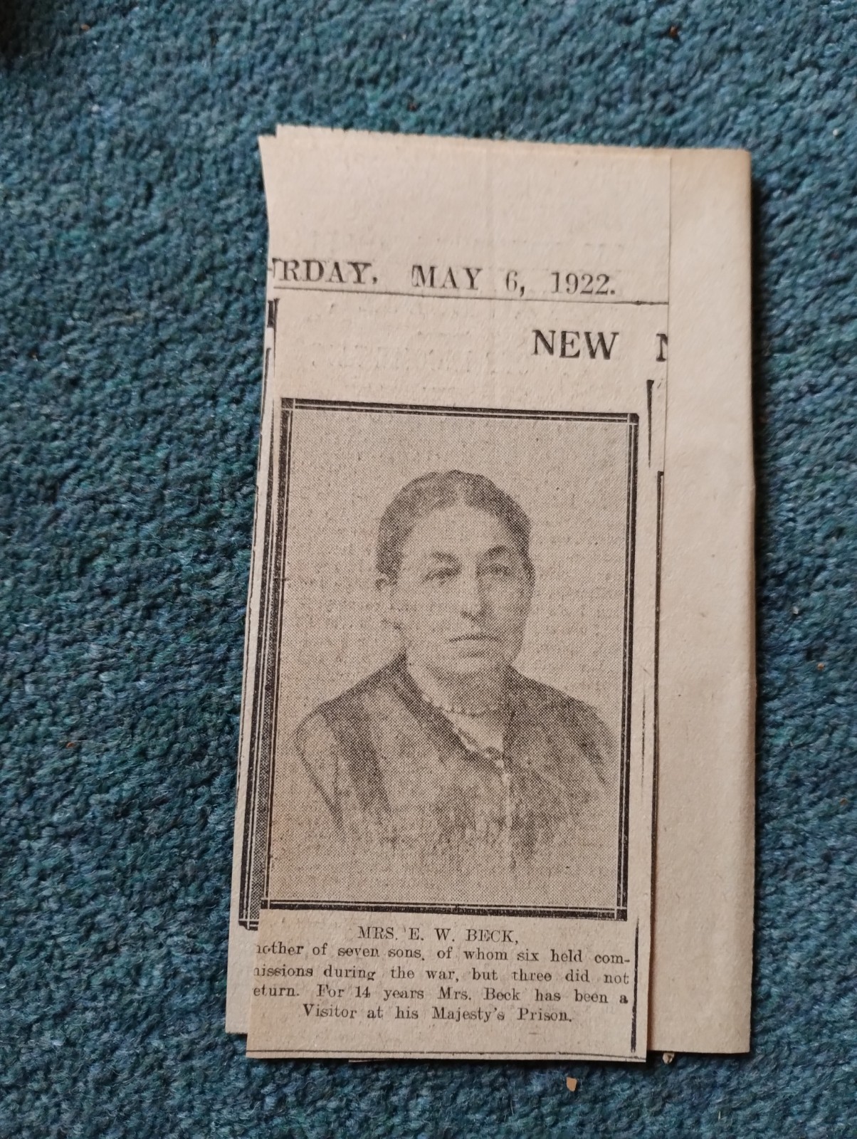 Sk289 Ephemera 1922 Picture Magistrate Norwich Mrs E W Beck 