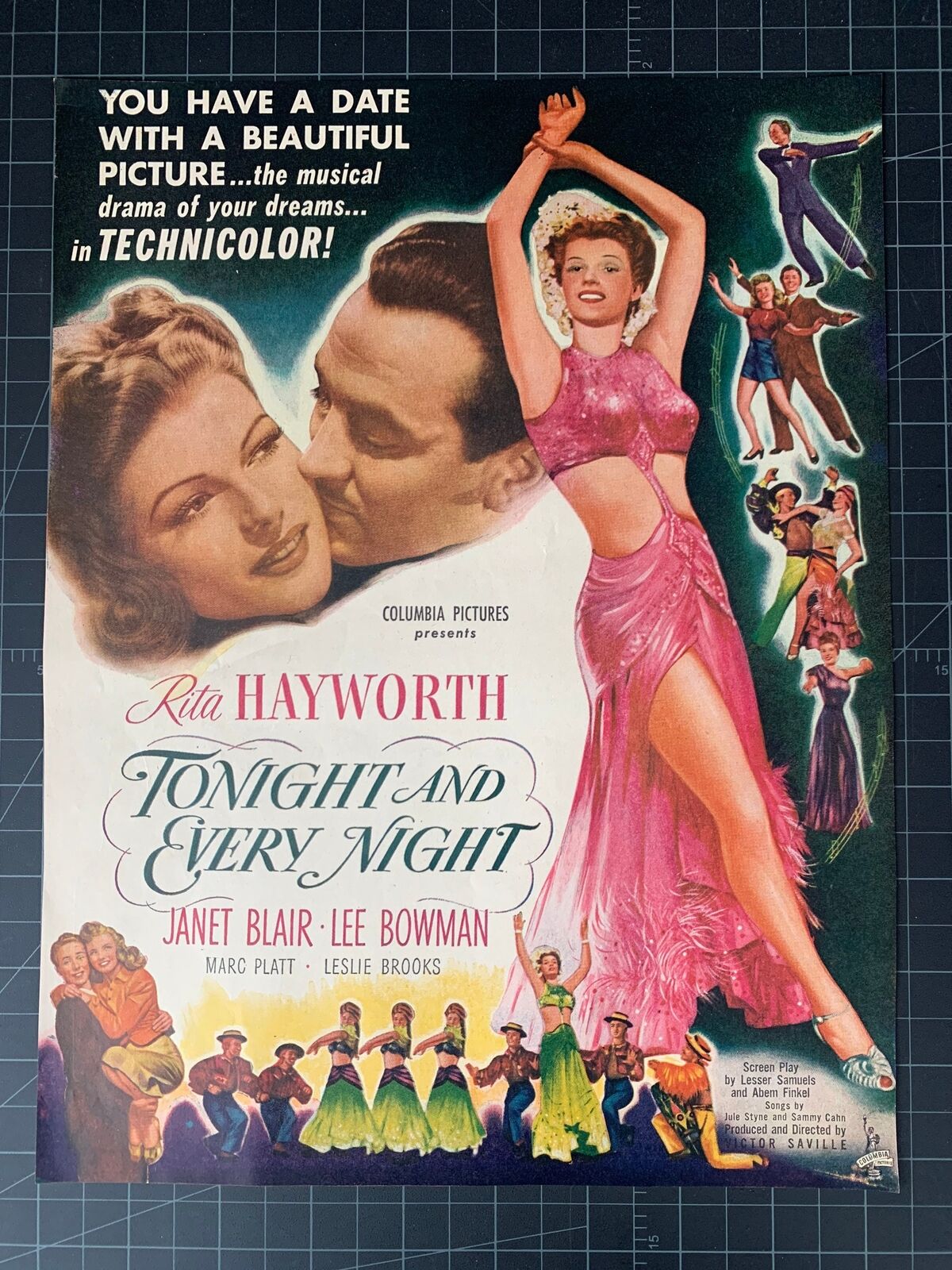 Vintage 1945 “Tonight and Every Night” Film Print Ad - Rita Hayworth