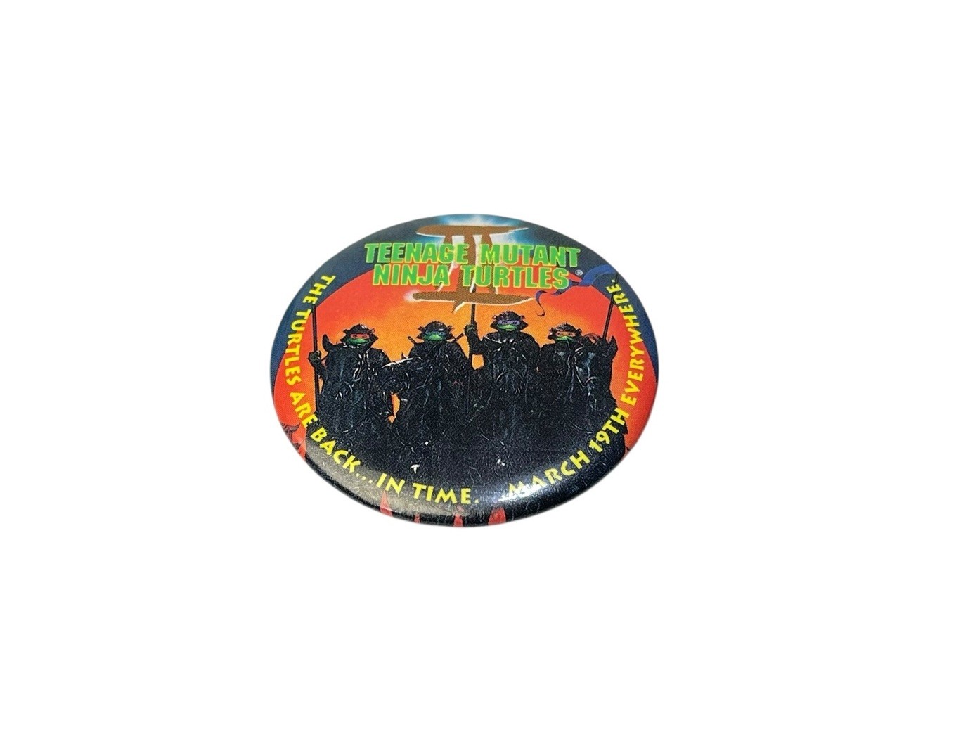 Vintage 1992 TMNT 3 Movie Teenage Mutant Ninja Turtles Promo Button Pin Pinback Vintage 1992 TMNT 3 Movie Teenage Mutant Ninja Turtles Promo Button Pin Pinback