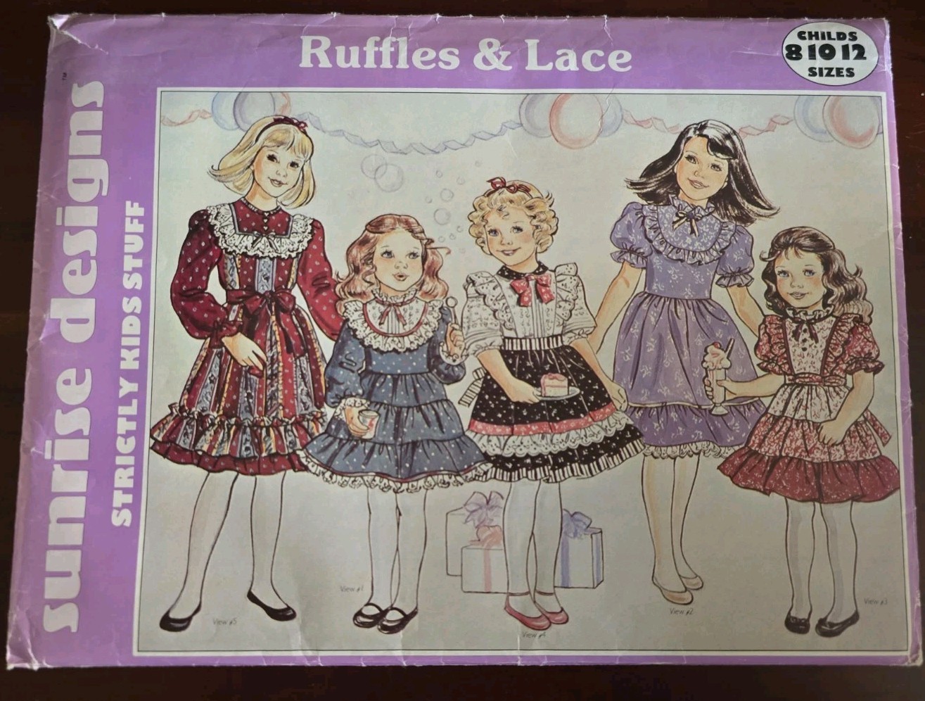 Sunrise Designs Ruffles Lace Strictly Kids Stuff Dress Pattern Girls C152 8-12