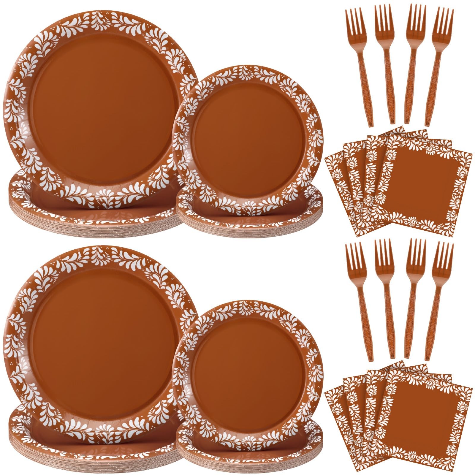 AmazingSpark 122 Pcs Brown Cielito Lindo Baby Shower Decorations Set for 24