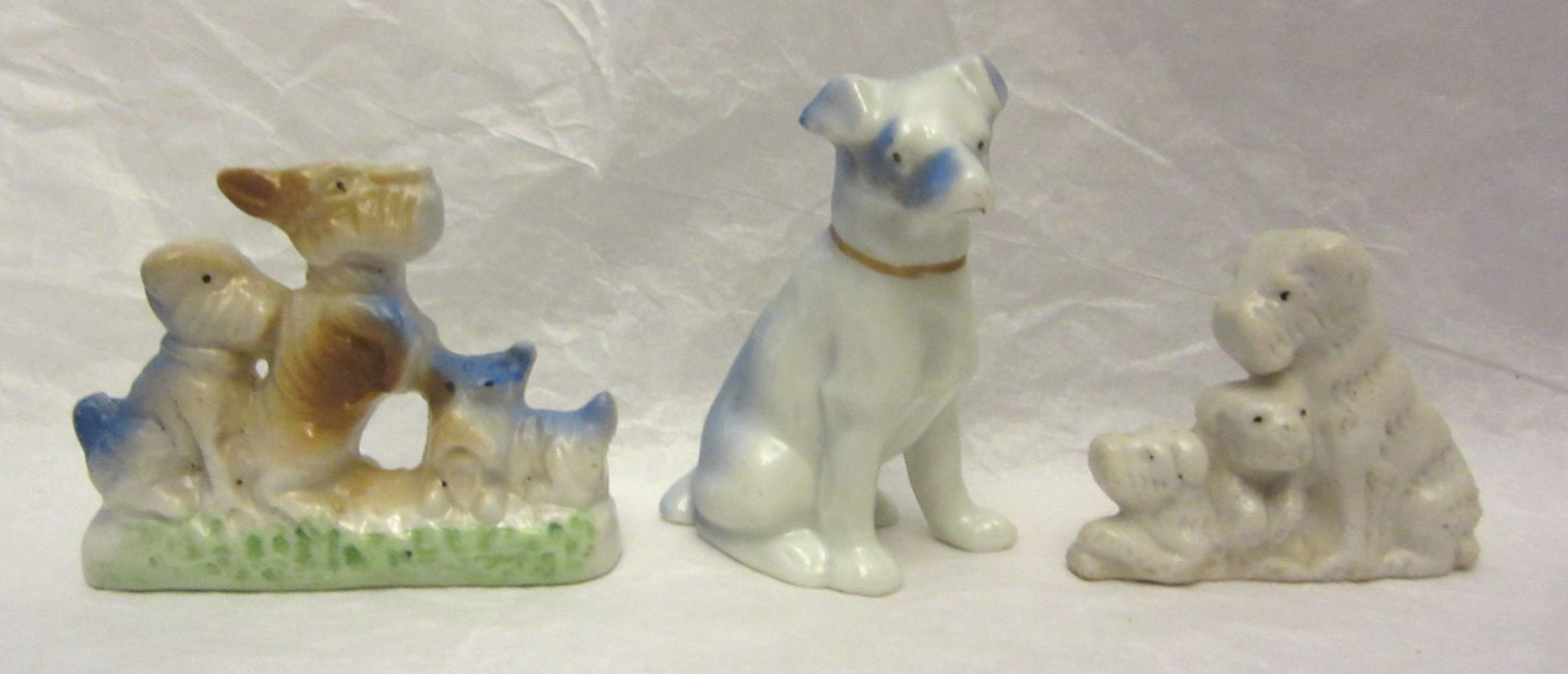 3 VTG Dog Porcelain Figurines Scotty Dogs 7 Total DOGS