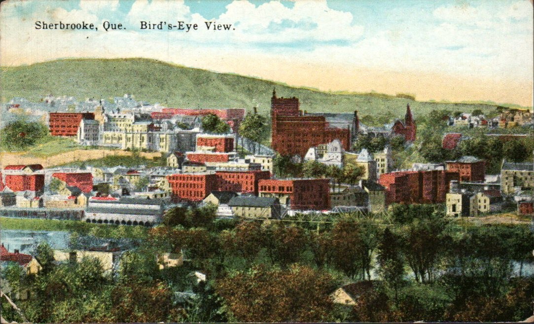 Sherbrooke Quebec - Bird's-Eye View of the City - Antique Postcard - circa 1915 Sherbrooke Quebec - Bird's-Eye View of the City - Antique Postcard - circa 1915