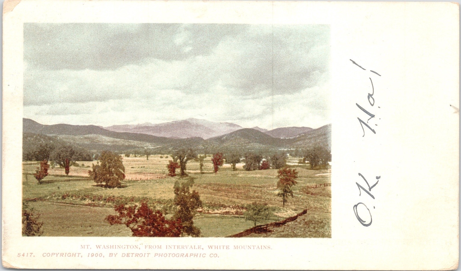 Mount Washington Intervale NH 1905 Posted Undivided Back Postcard