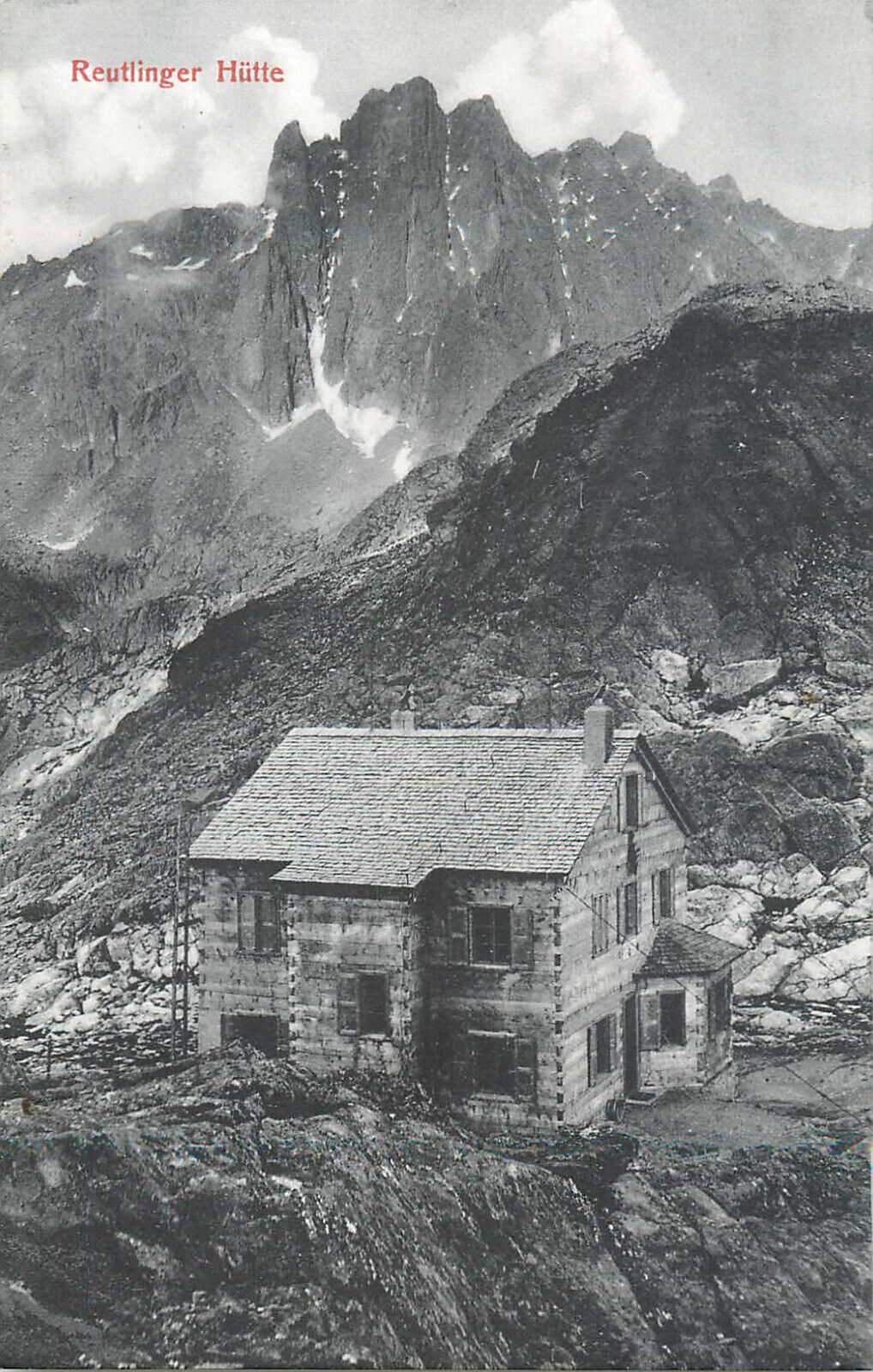 Mountaineering Austrian Alps Reutlinger Hutte cottage refuge hut 1911