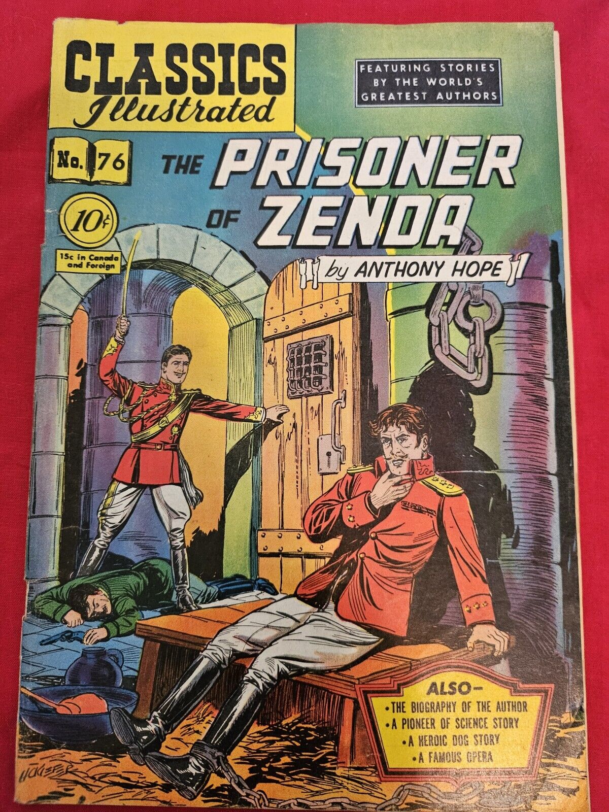 #1 Classics Illustrated #76 Prisoner of Zenda HRN 75 gd+ by Anthony Hope 1950