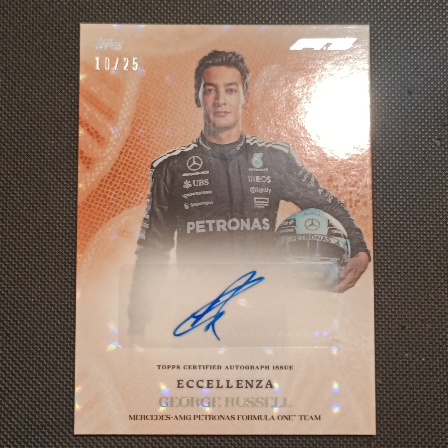 Topps F1 Excellence 2025 George Russell Mercedes-AMG Autograph 10/25