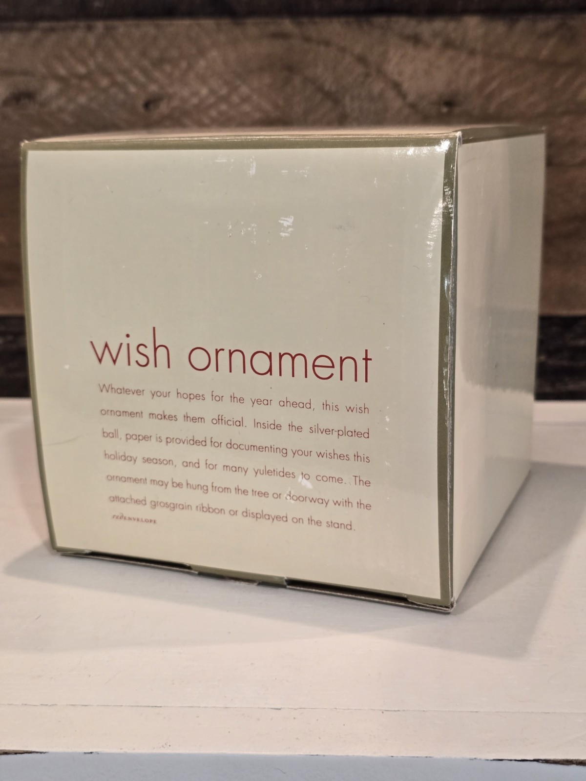 HTF Red Envelope Large Wish Silver Plated Ball Ornament with Box Never Used