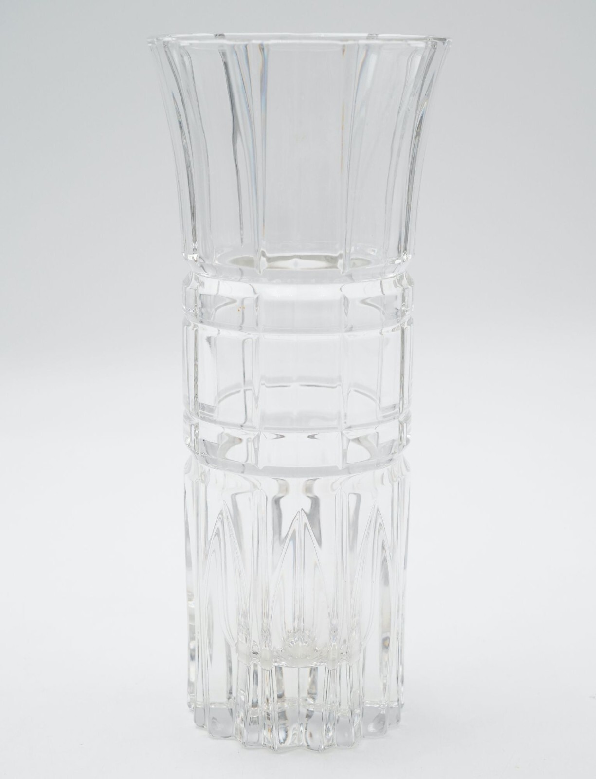 Vintage Clear Crystal Flared Vase 8\