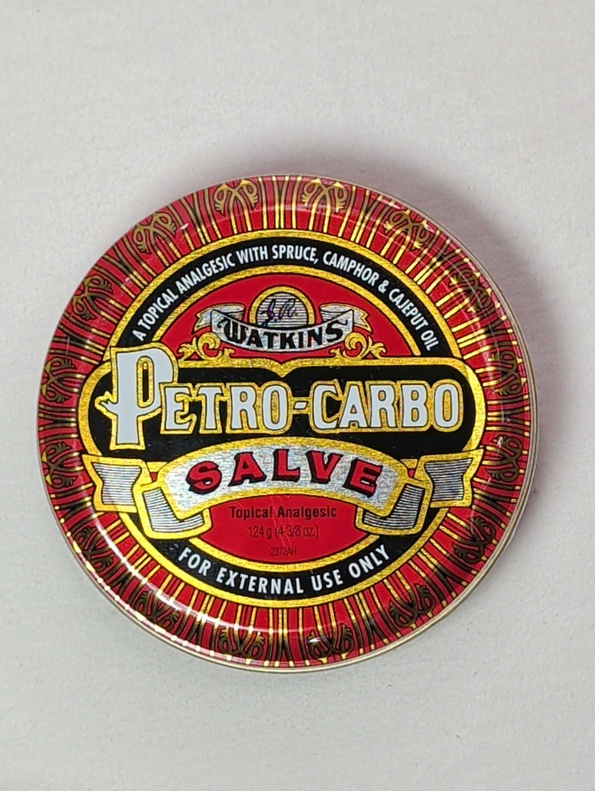 Vintage J.R. Watkins Petro-Carbo Salve 4-3/8 oz 124g Factory Sealed Tin Exp 2005