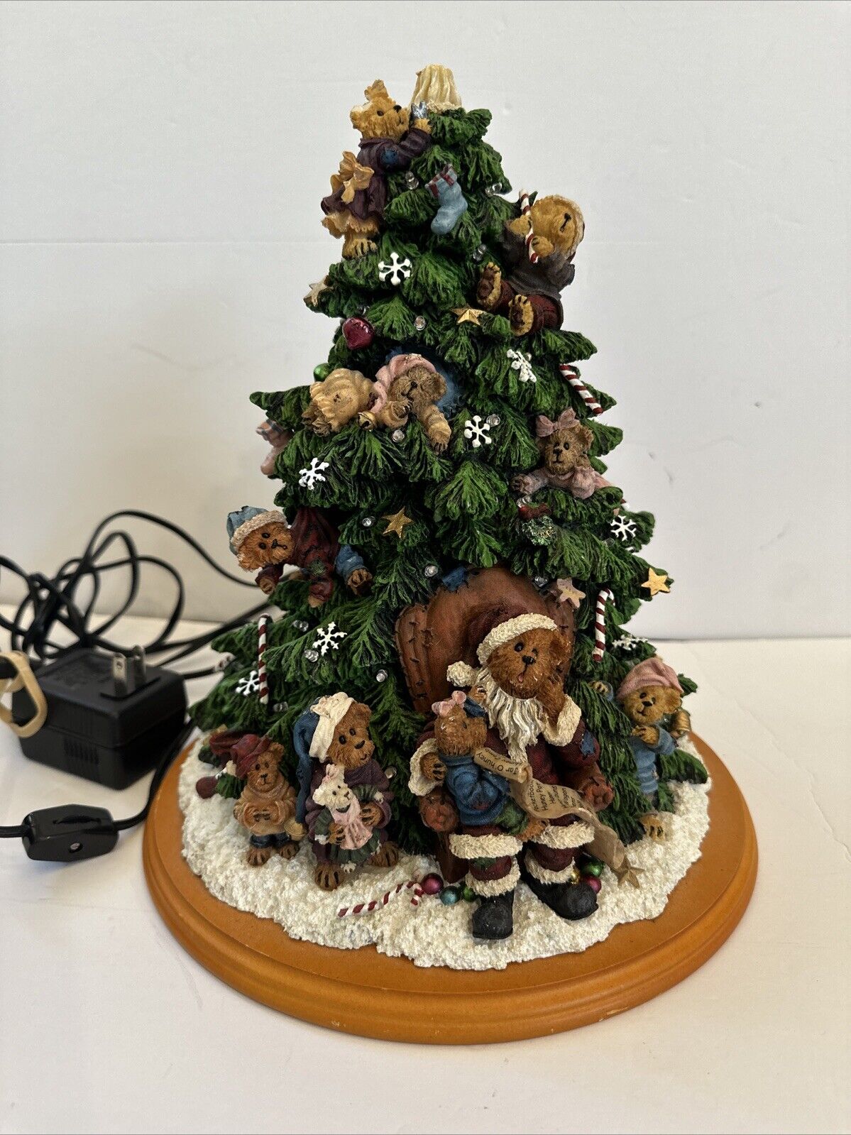 VTG Boyd’s Bears Light Up Christmas Tree Danbury Mint 13” 2001 Works Damaged