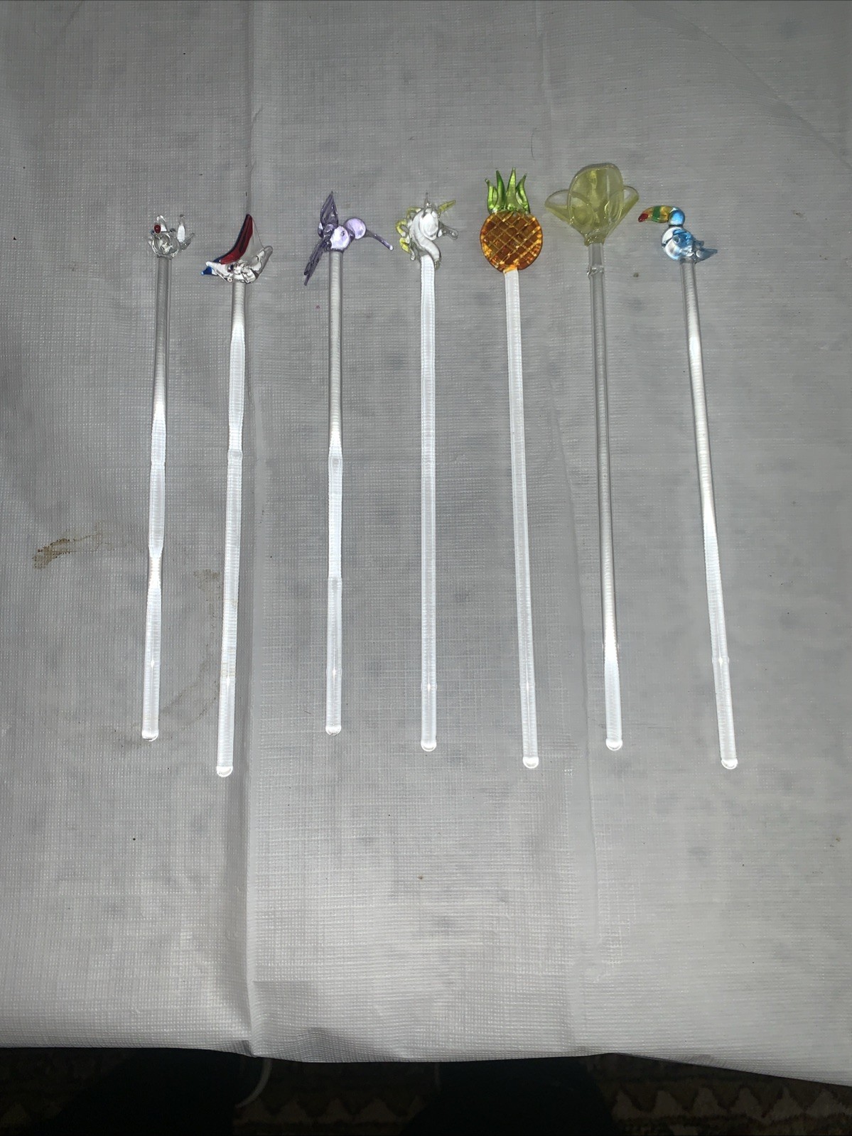 Set 7 Princess House Crystal Stirrers