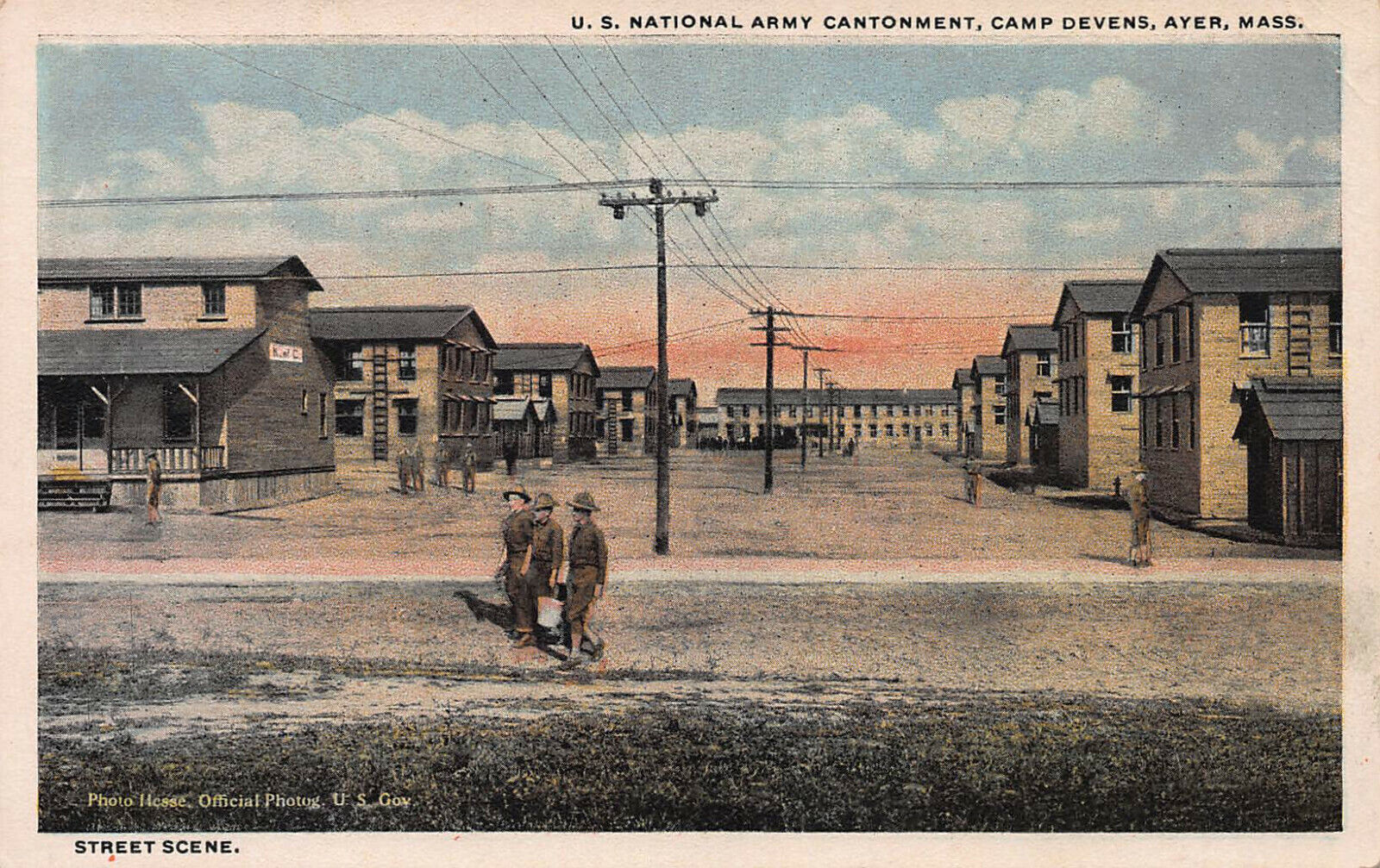 U.S. National Army Cantonment, Camp Devens, Ayer, Mass., Early Postcard