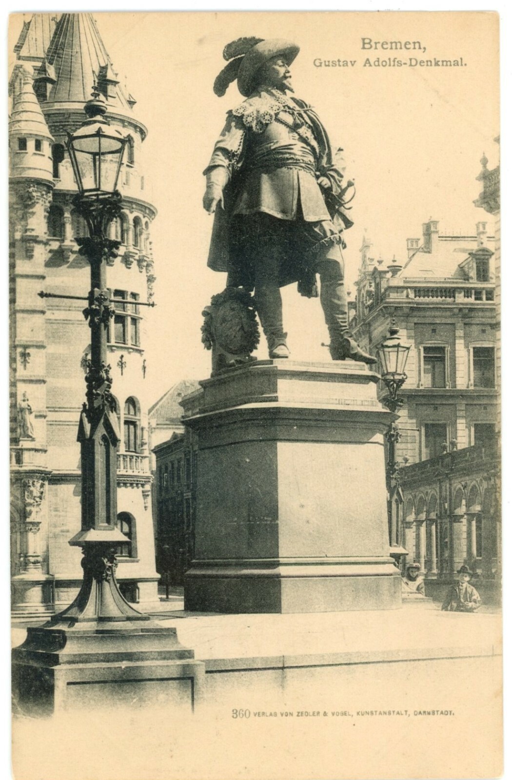 Bremen Germany Gustav Adolfs Monument Undivided Back Postcard c1905 Zedler Vogel