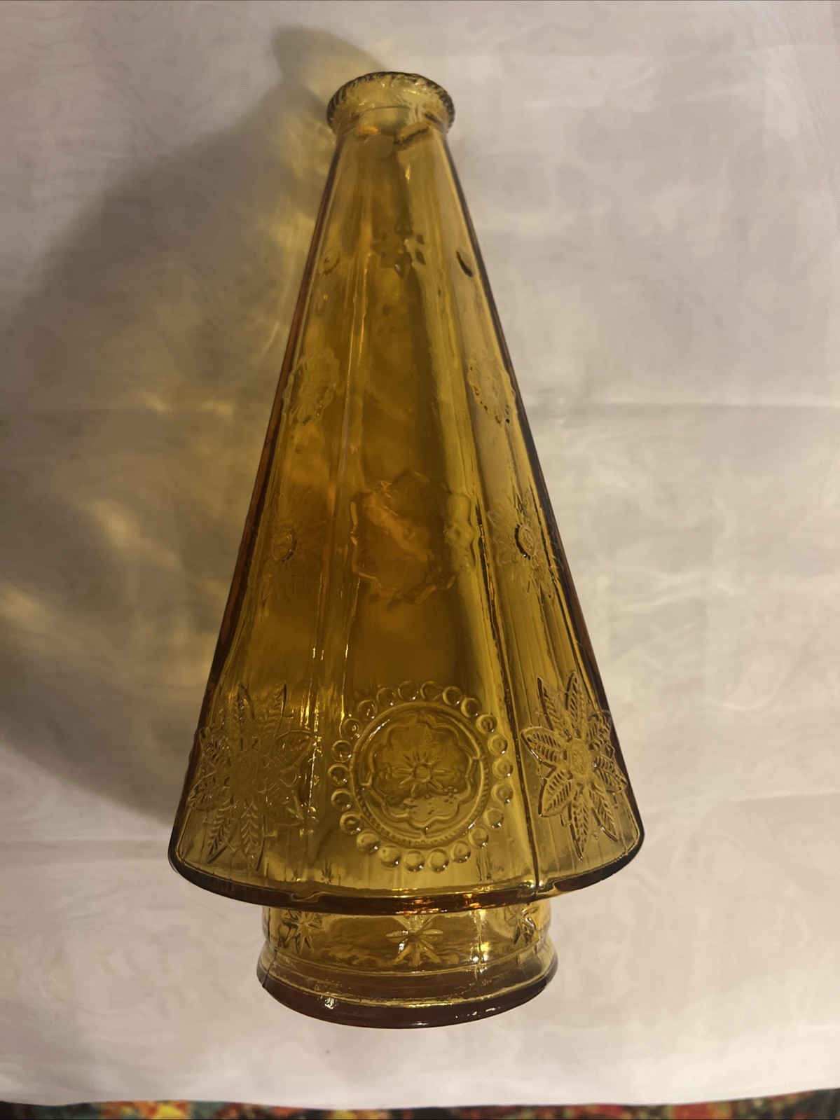 Vtg Amber Wheaton Glass Bottle Bud Vase 9.5x5