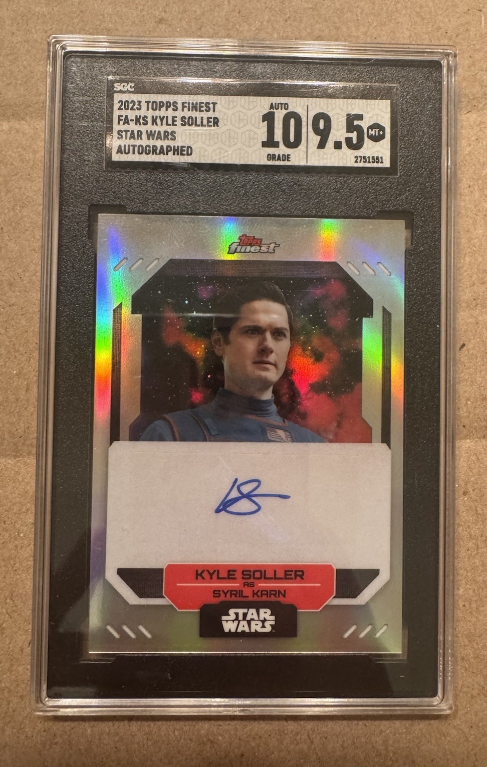 Topps 2023 Finest Star Wars Syril Karn Kyle Soller Auto FA-KS SGC