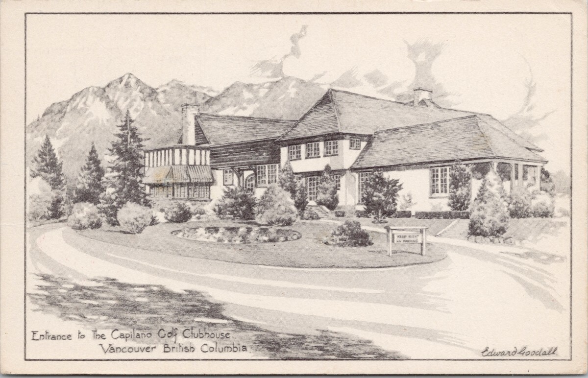 Edward Goodall Vancouver BC Capilano Golf Clubhouse 2 Cents Due Postcard H61 Edward Goodall Vancouver BC Capilano Golf Clubhouse 2 Cents Due Postcard H61
