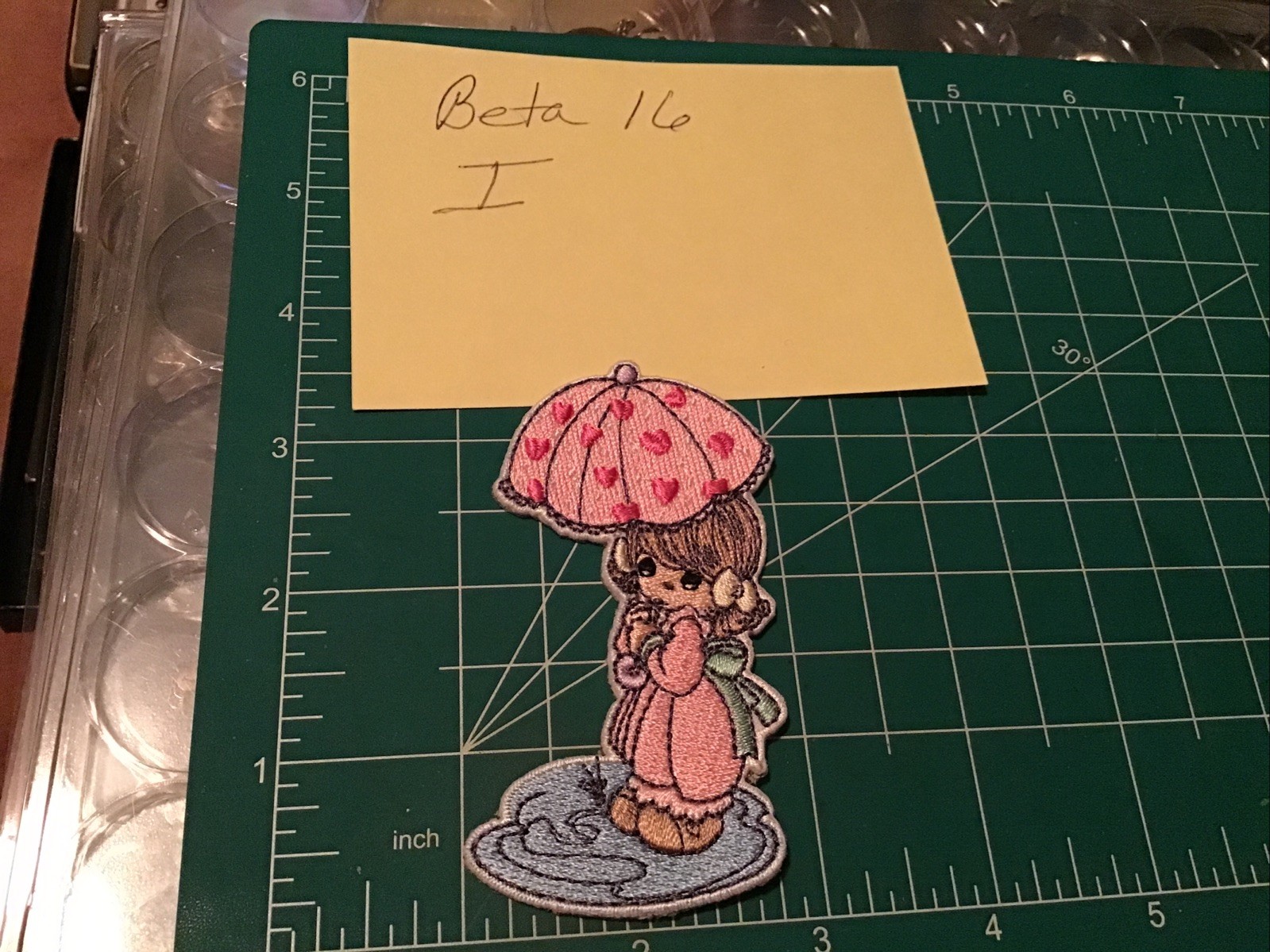 Precious Moments Umbrella Girl Patch Vintage 1990s Iron-On – Brand New