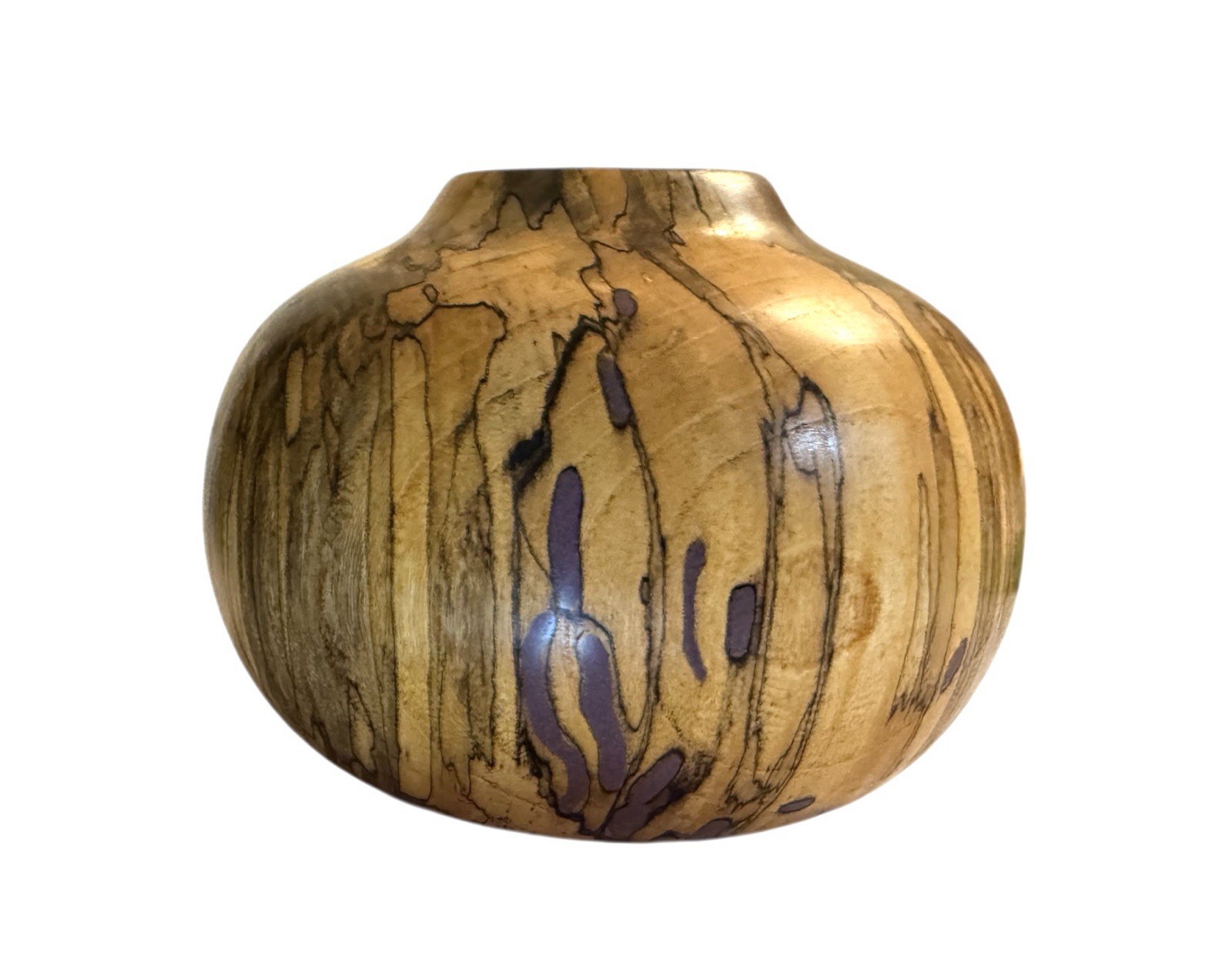 Vintage Wood Hand-turned Spalted Hackberry Bowl 5.25” Artisan Marked Zook 04’