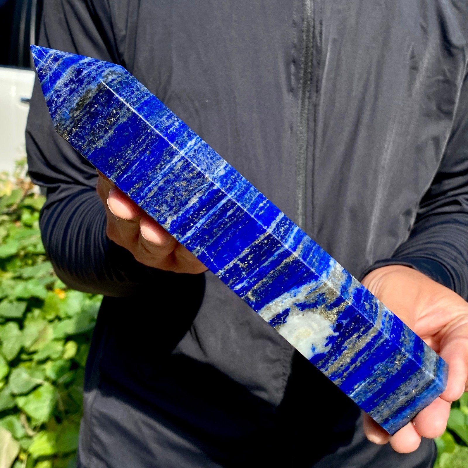 2.1LB Large Natural Lapis lazuli quartz crystal obelisk point wand aura healing