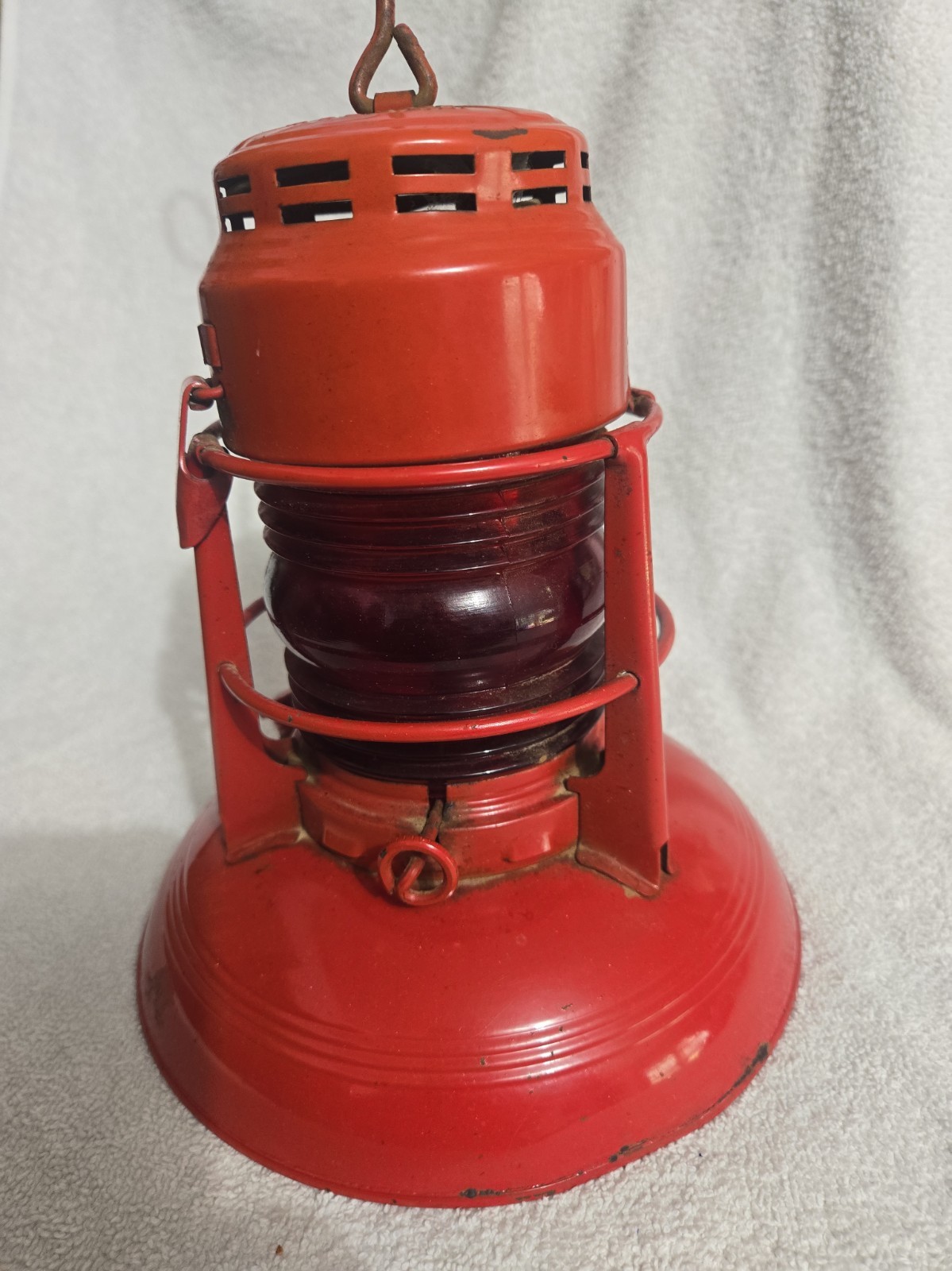 Vintage Dietz Traffic Gard No 40 Kerosene Lantern Red Fresnel Globe Syracuse NY