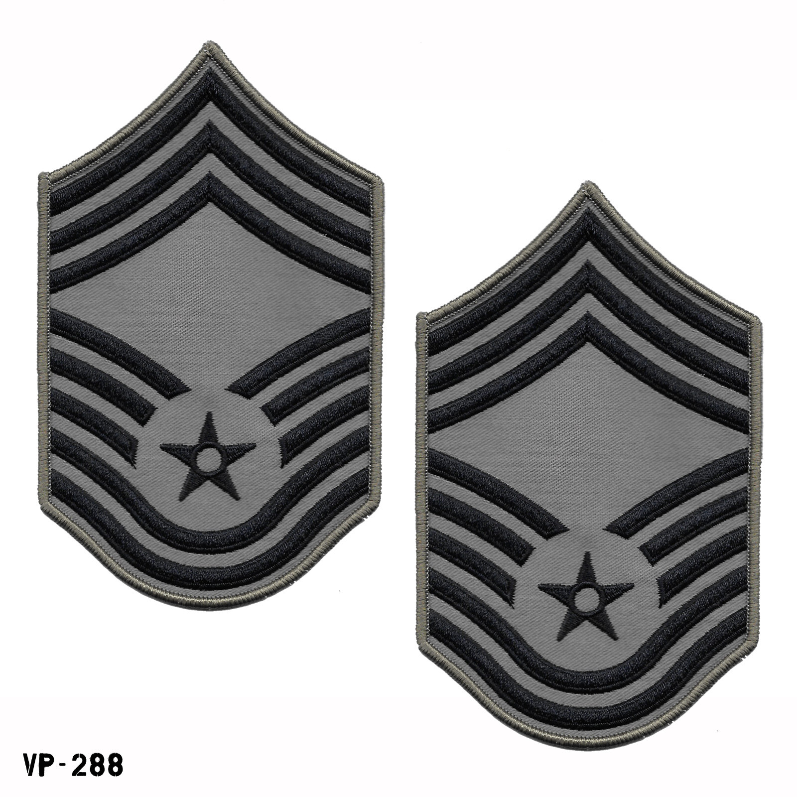 PAIR USAF BDG ABU Chief Master Sergeant Chevron Patches Small CMSGT E9 Vanguard
