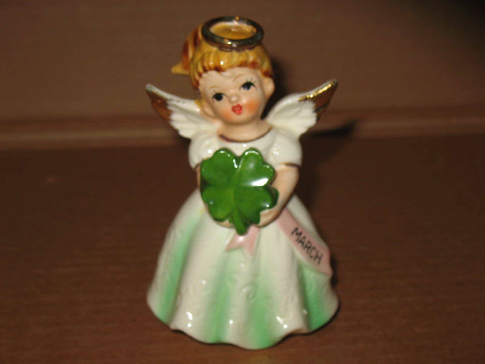 Vintage Beautiful March Angel With Shamrock