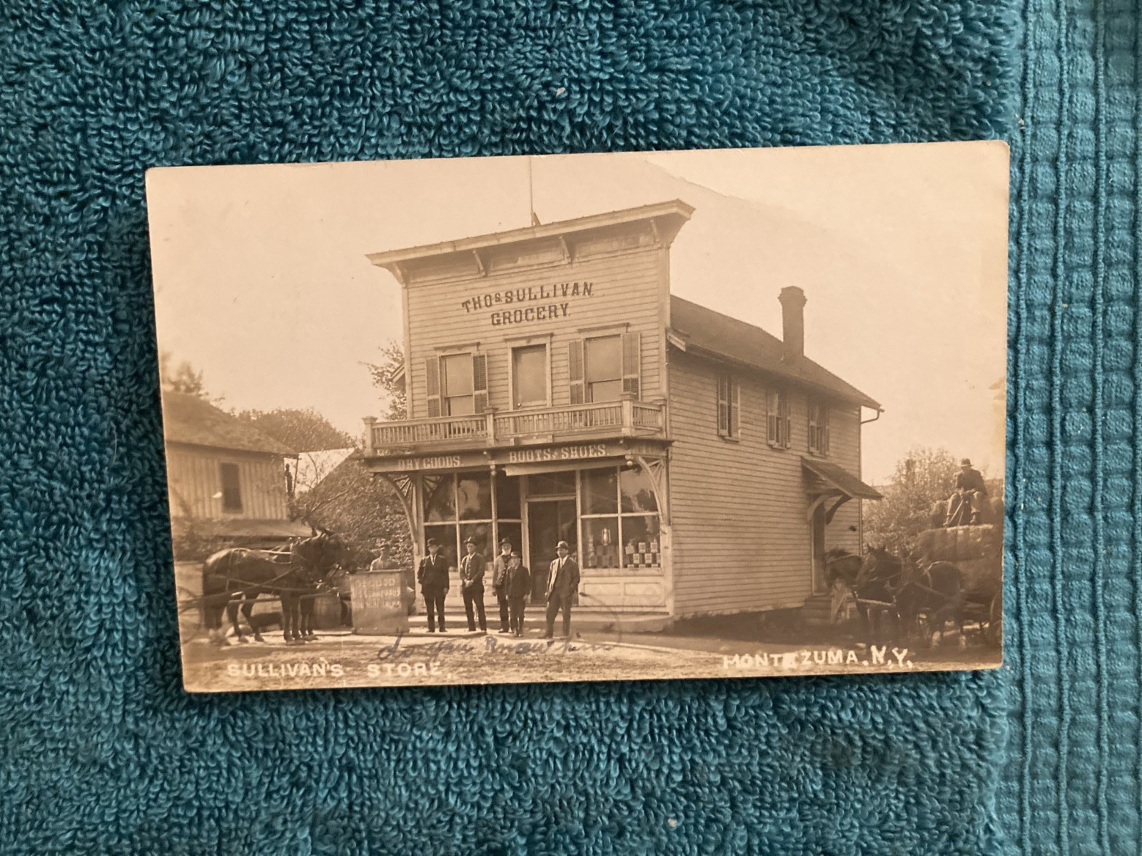 RPPC Sullivan\'s Grocery Store Montezuma New York Photo Posted 1910 W/Message
