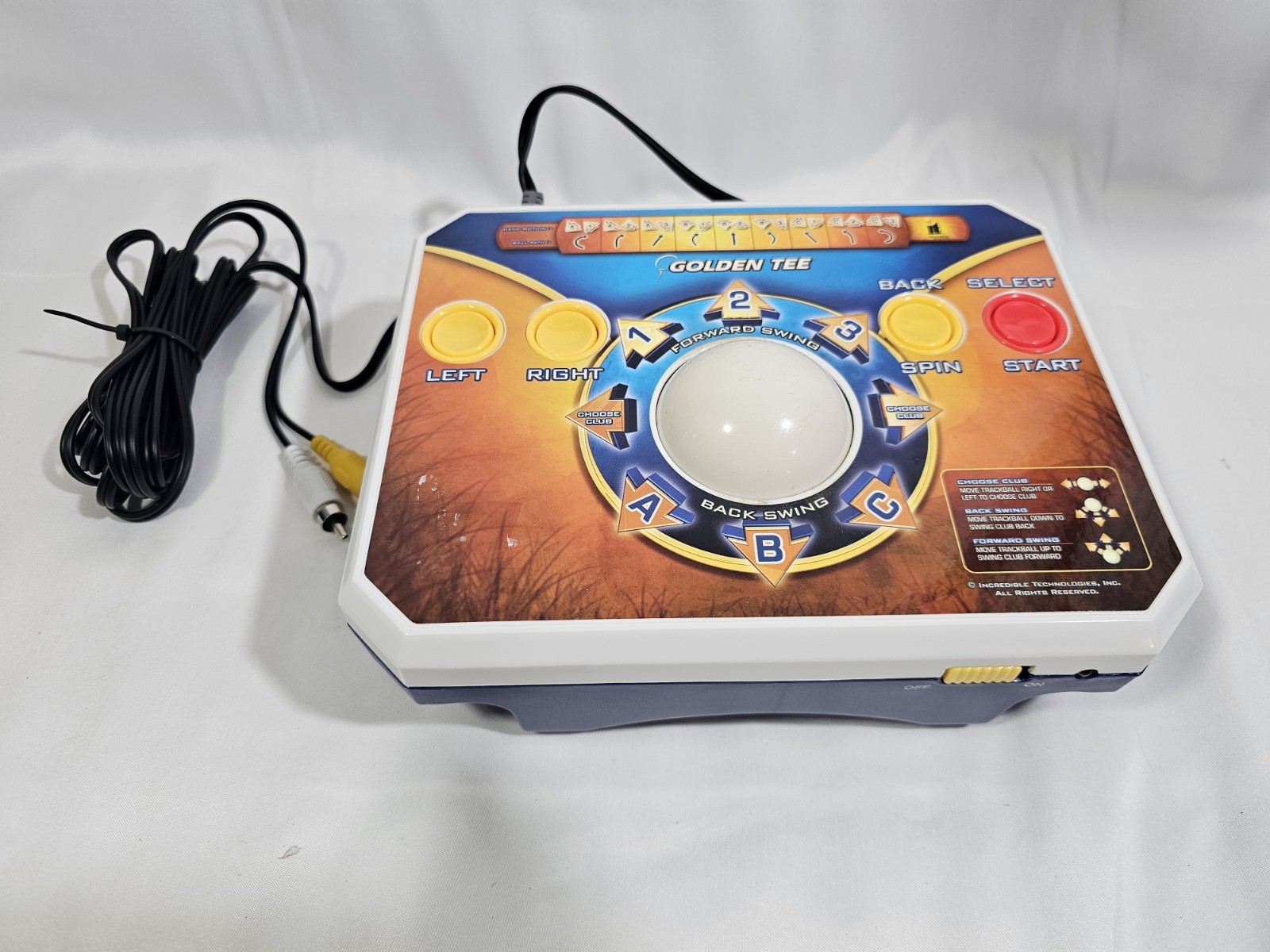 Golden Tee Plug and Play TV Video Game Trackball Jakks Pacific 2011 Tested /work