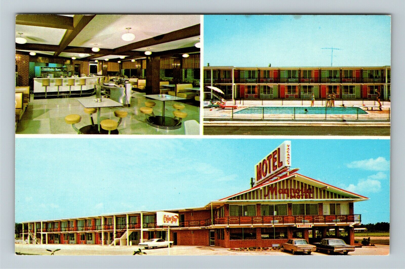 Byron GA-Georgia, Magnolia Plaza Motel, Antique Vintage Souvenir Postcard