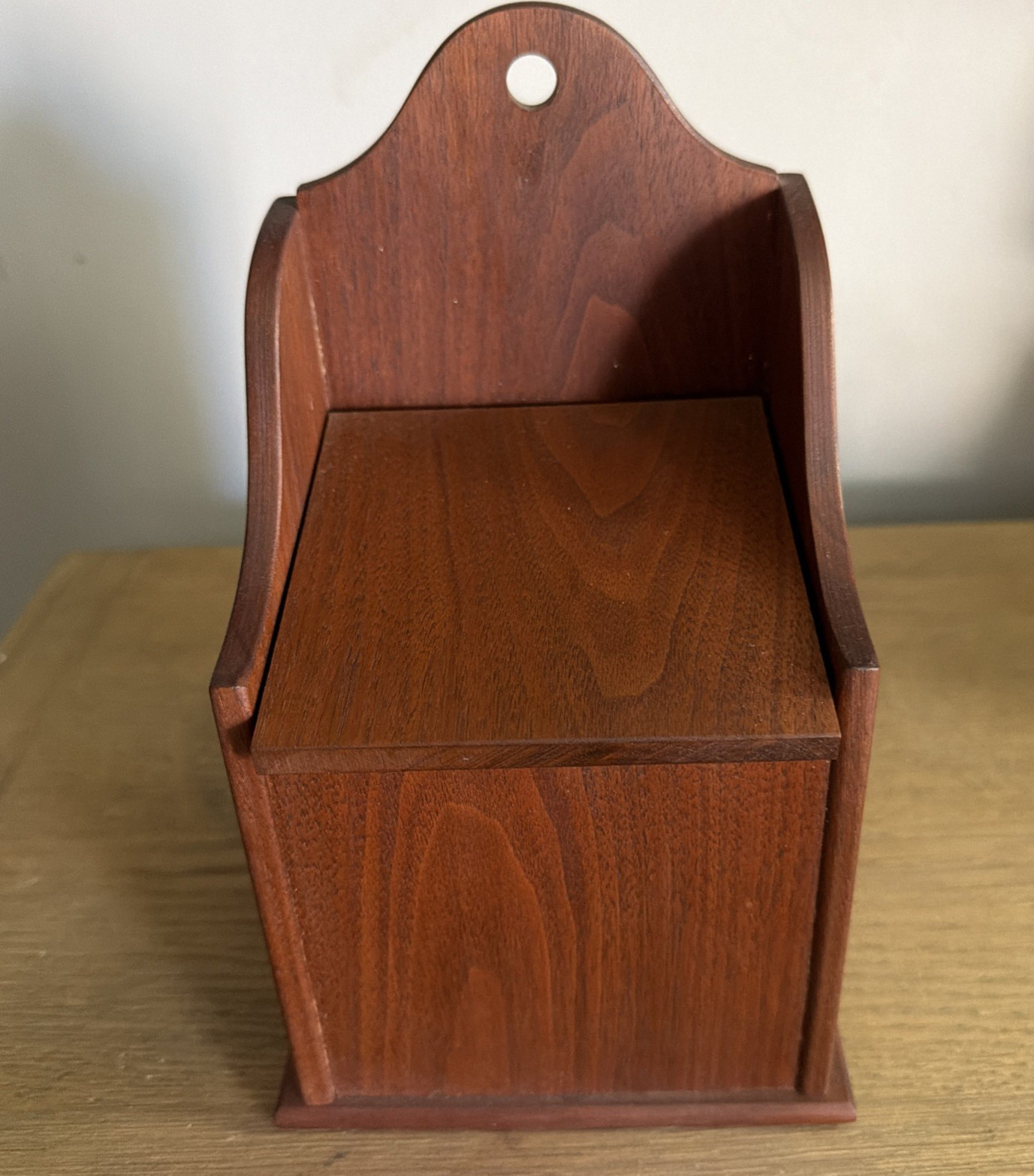 Handmade Vintage Wood Salt Box 9