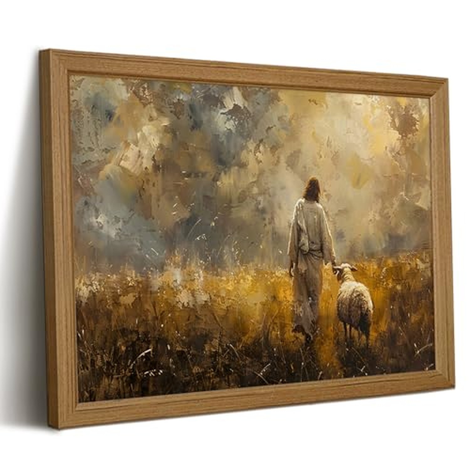 Jesus Leaves The 99 Sheep Wall Art Christian Canvas Wall Decor Religious Pict...