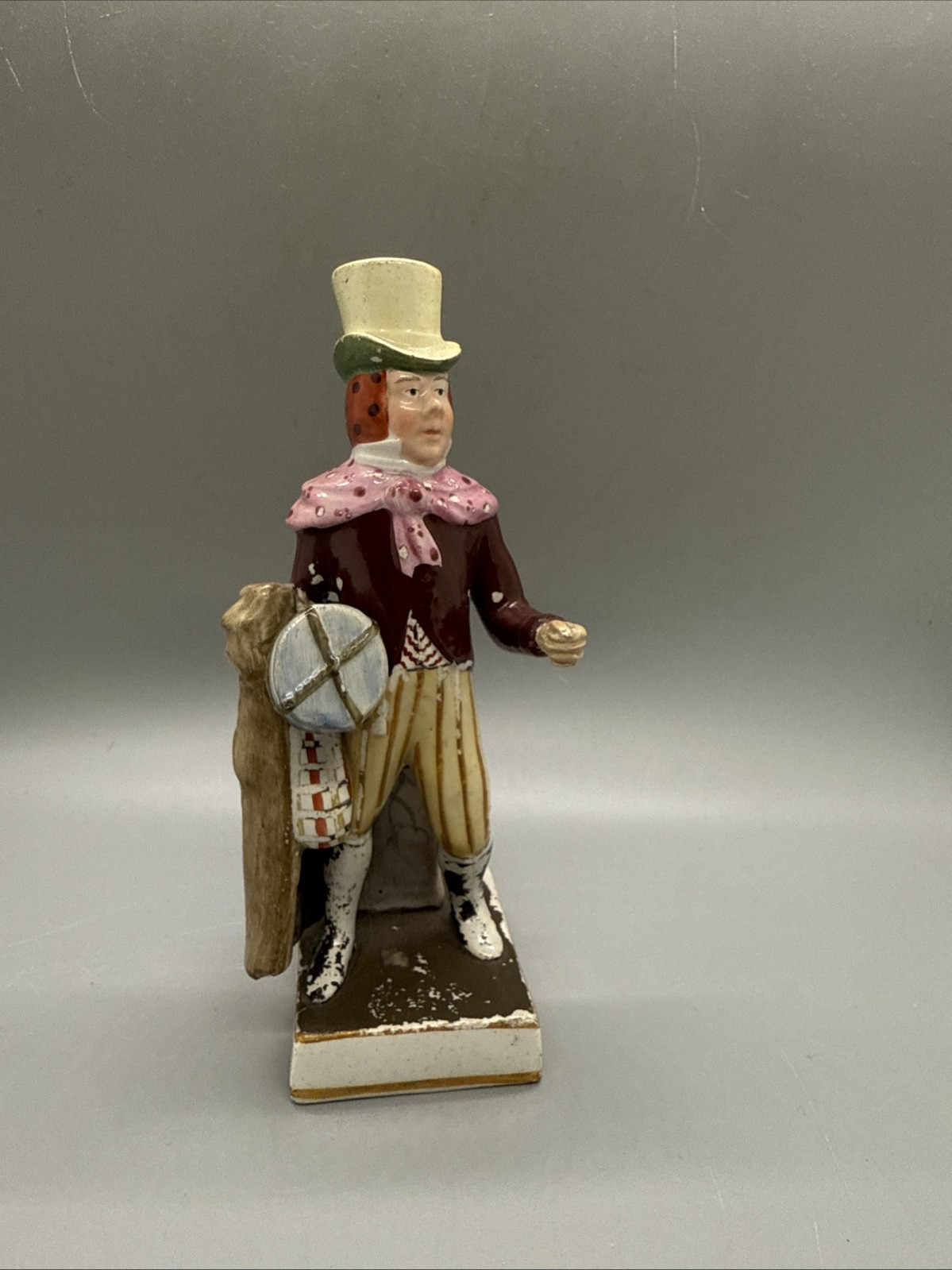 Antique Staffordshire Enoch Wood John Liston Lubin Pearlware Log 6” Figurine