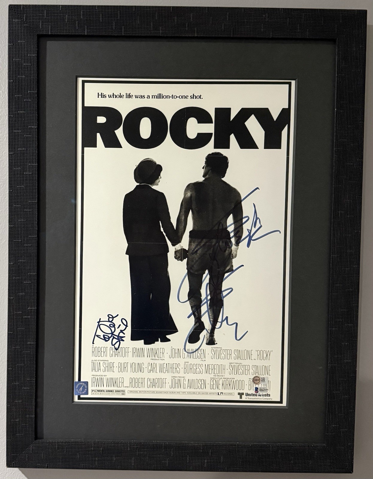 SYLVESTER STALLONE & TALIA SHIRE SIGNED AUTOGRAPHED ROCKY POSTER 12x18 BECKETT