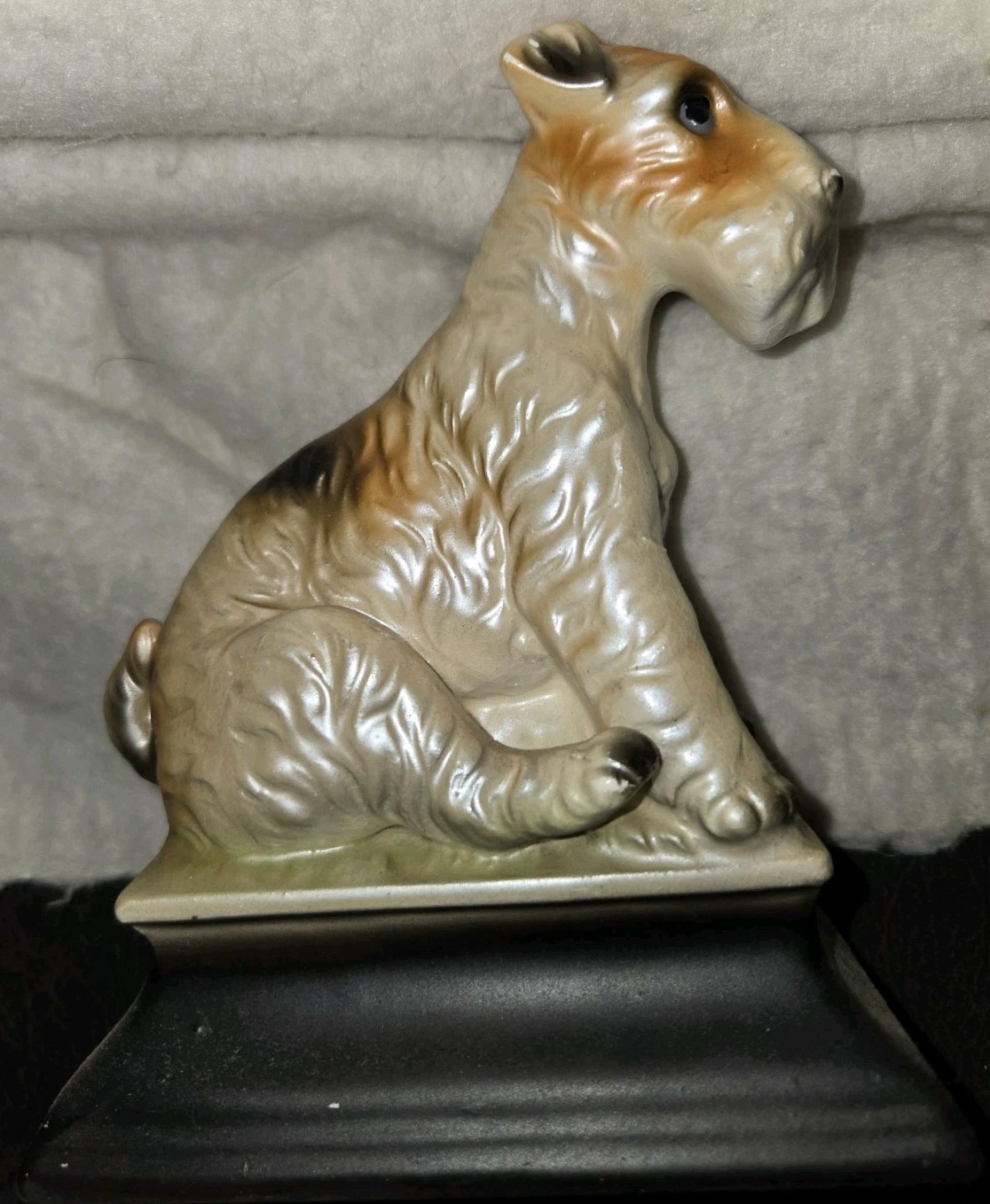 Vintage Wire Hair Fox Terrier Figure Porcelain Ceramic Dog Figurine 5.75\