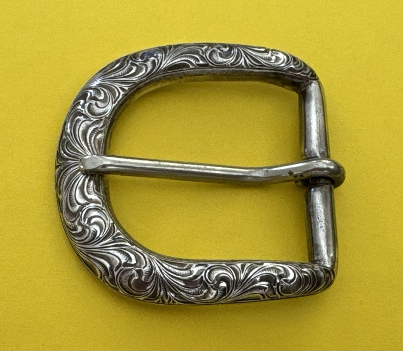 VTG Rare Premium Signed Eddie Harris Engraved Sterling Silver Ranger Belt Buckle