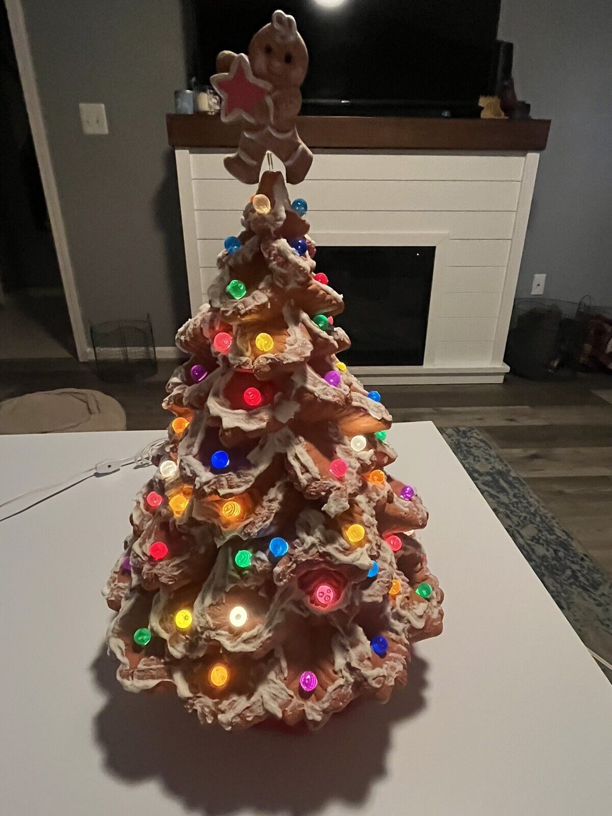 Large 19 In Ceramic Gingerbread Christmas Tree, Gingerbread Man Tree, 64 View