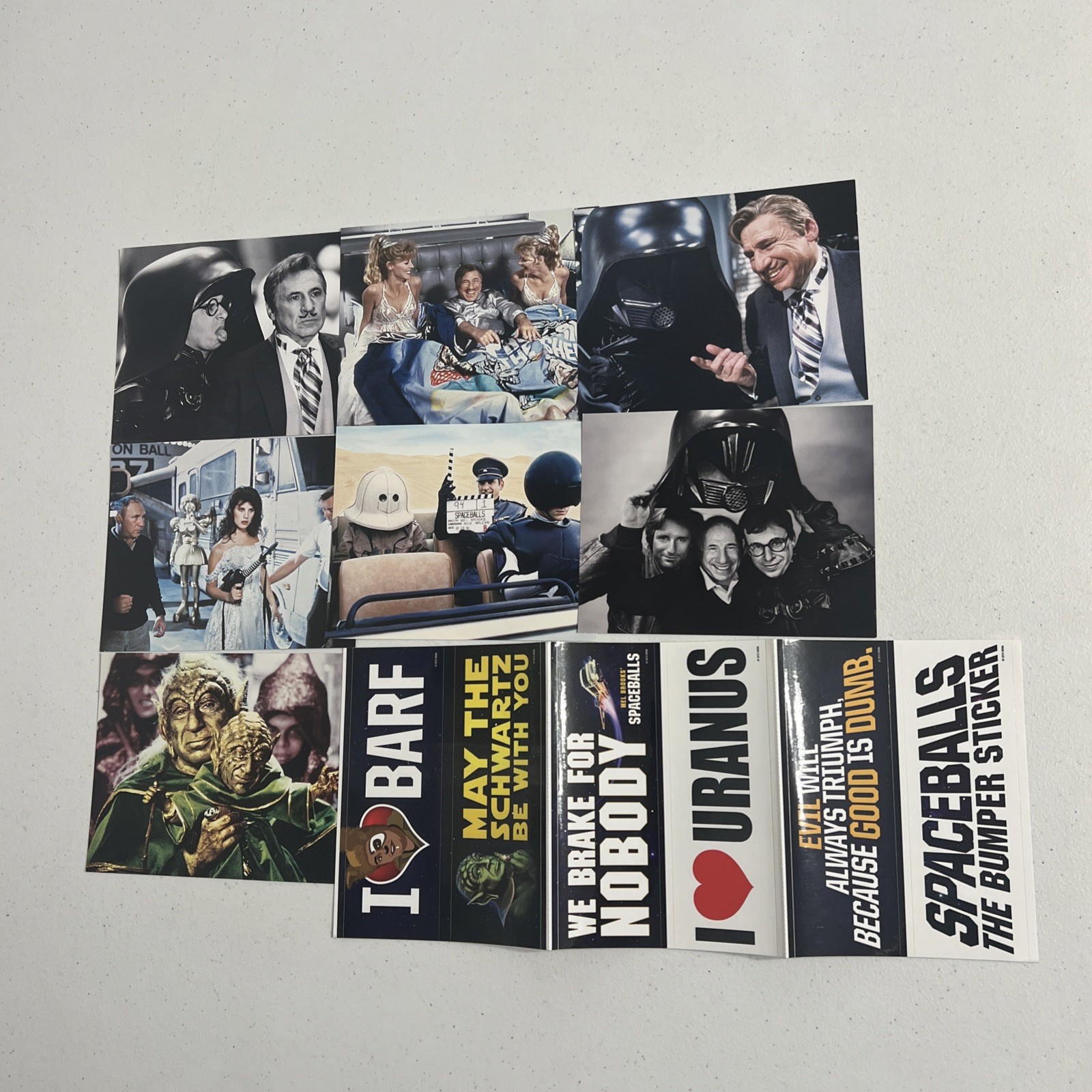 Spaceballs Bumper Sticker (6) & Postcard Lobby Card (7) Lot Mel Brooks Official