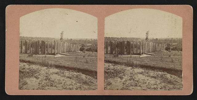 Andersonville Georgia 1868 Stockade at Andersonville Prison Stereo View
