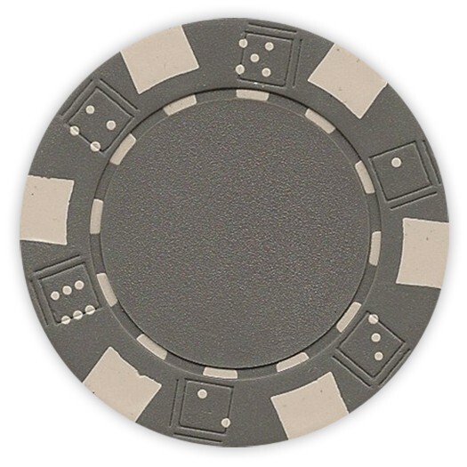 50 Da Vinci 11.5 gram Dice Striped Poker Chips, Standard Casino Size, Gray