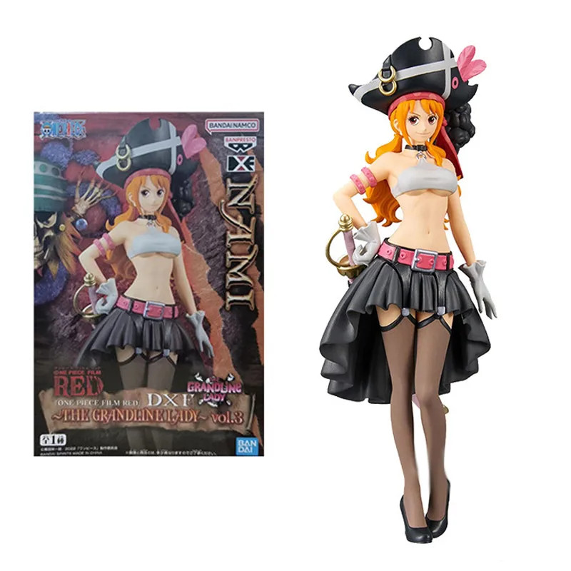 19CM One Piece Nami Film Red Figure Anime PVC Collectible Model Toy Gift