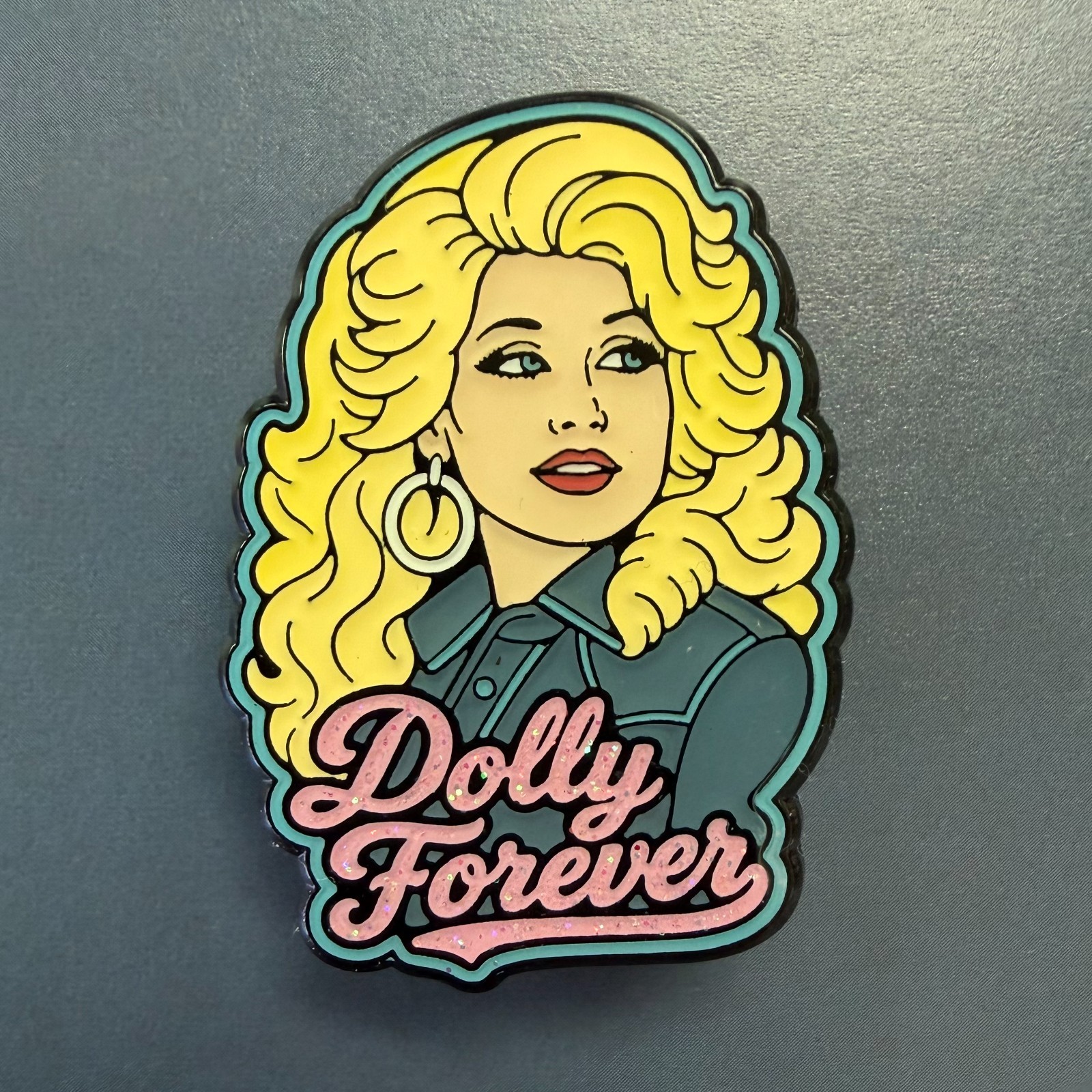 Dolly Parton Enamel Pin – Dolly Forever Glitter Country Music Pin