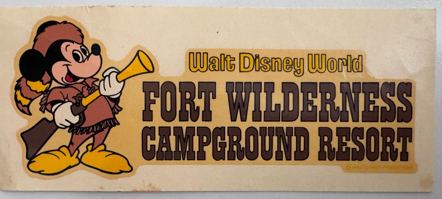Vintage Walt Disney World Fort Wilderness Campground Resort Sticker Decal