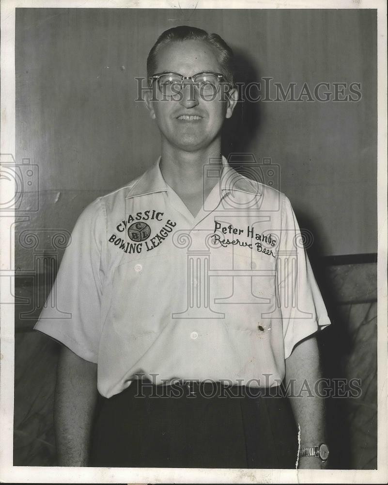 1955 Press Photo Paul Krumske of Classic Bowling League, Chicago - nef64008